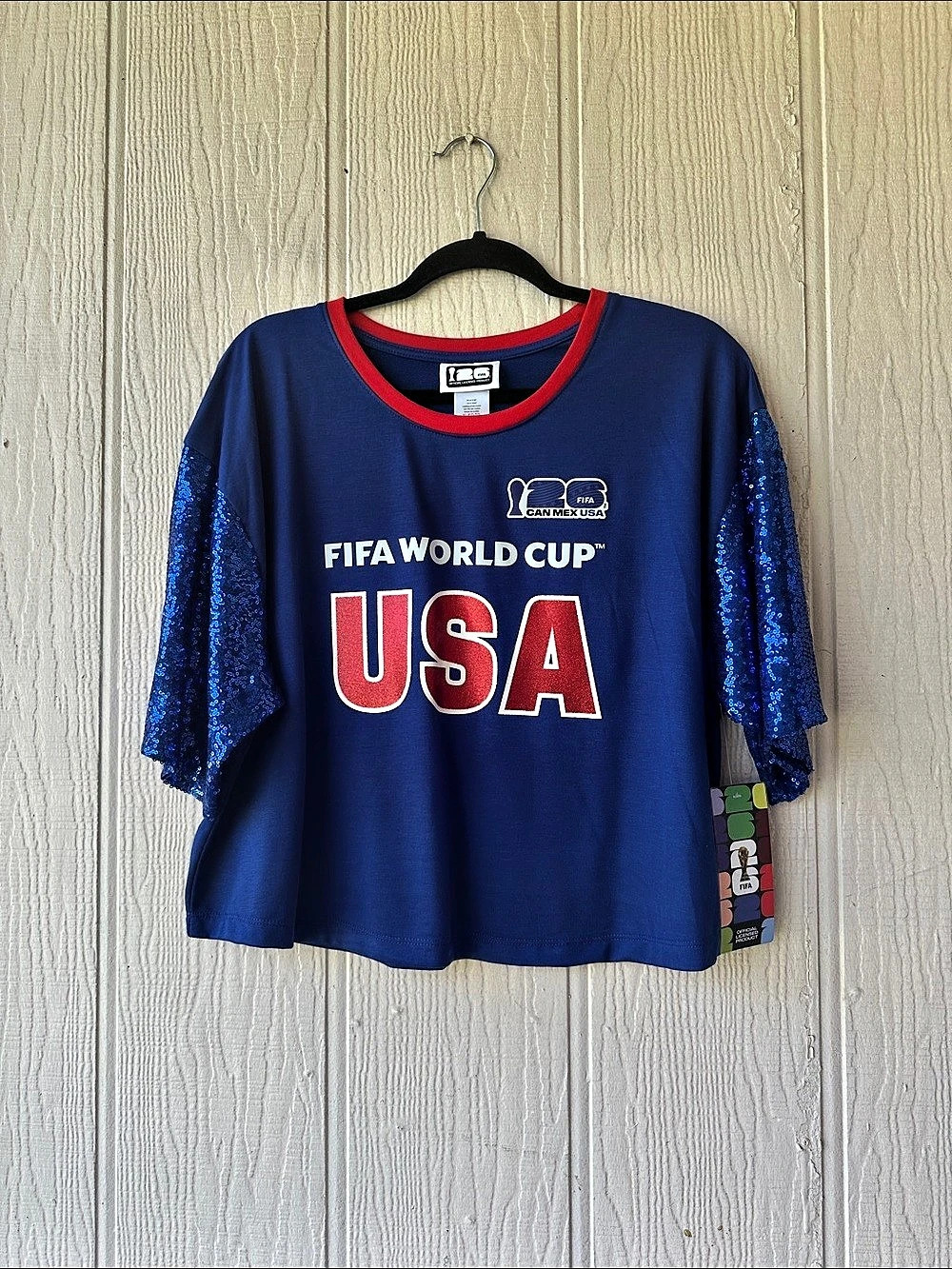 FIFA World Cup USA Can Mex Sequin Sleeve Tee